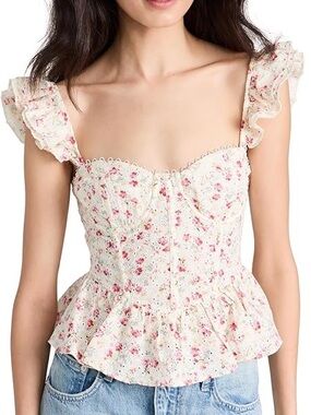 ASTR the Label - Baylin Floral Peplum Top